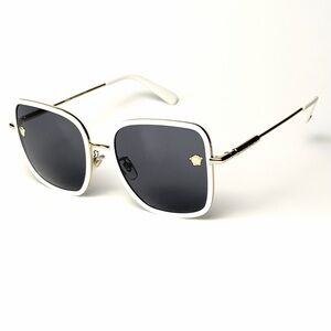 Versace Mod 2247D 1471/87 White and Gold Sunglasses Authentic New